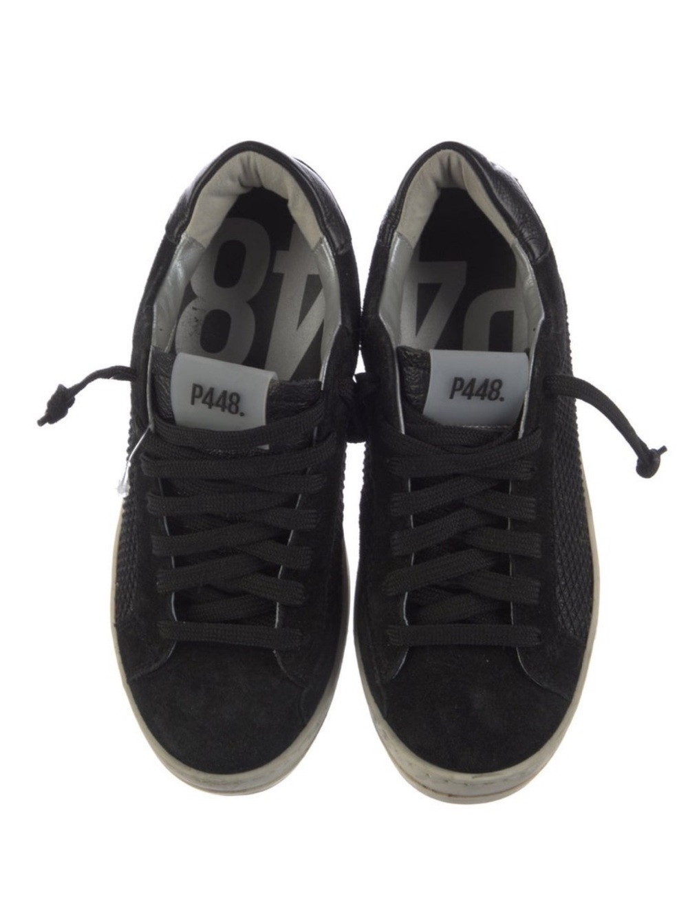 P448 Black Low-Top Suede & Mesh Sneaker - Picture 3 of 6